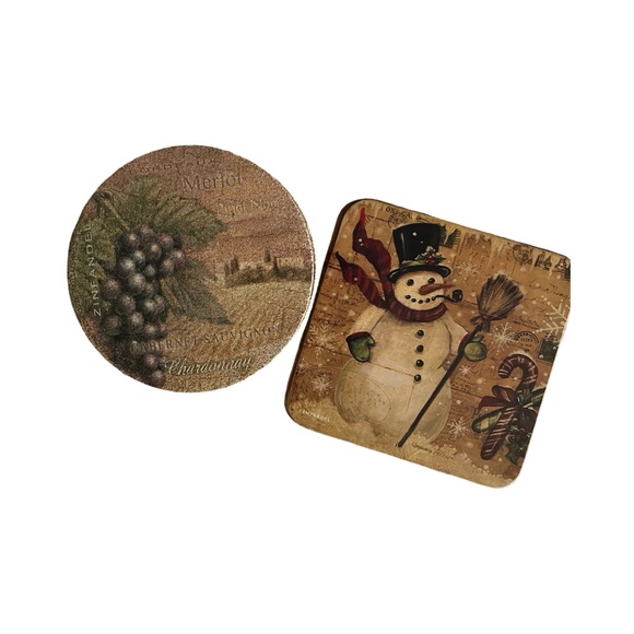 2 Sets of Coasters - Pimpernel Snowman (5) & Thirstystone Resources (4) - Picture 1 of 6
